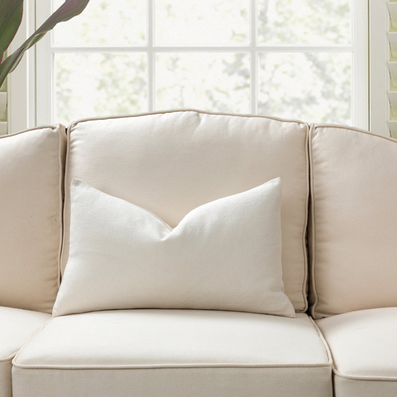 SEATTLE SOLID Linen Throw Pillow, Ivory