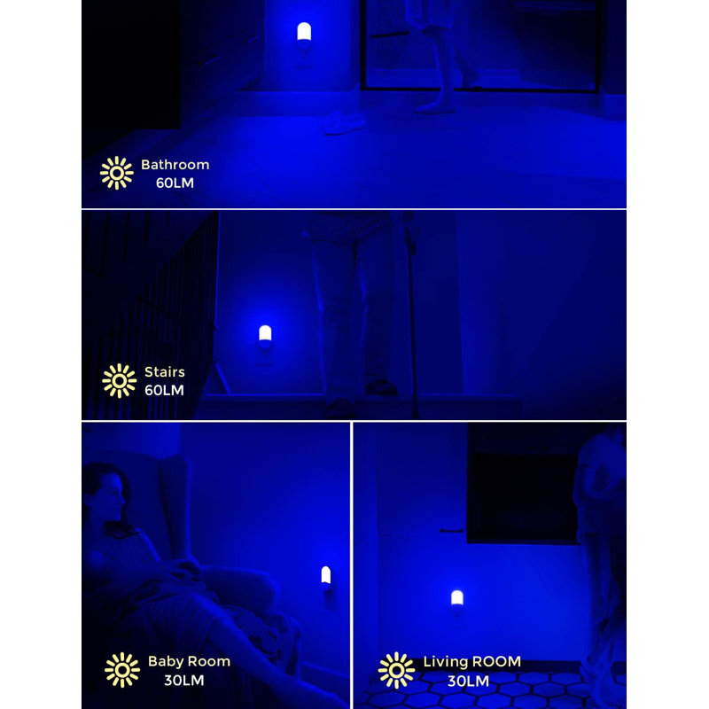 White Plug-In Night Light With Motion Sensor, 5000K Daylight, Non-Dimmable