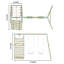Mercia Wooden Round Pole Double Swing With Climbing Wall