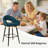 (Set Of 2) 360° Swivel Upholstered Barstools With Back And Metal Legs 26" H Seat Height For Home Bar-1474224873-1457594398