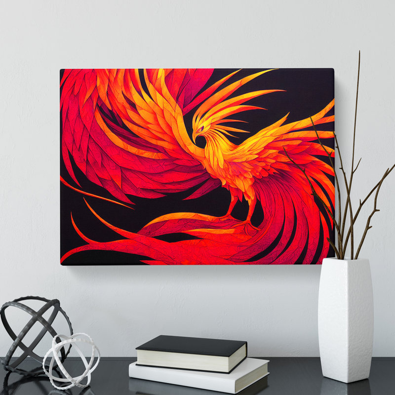 Favourable Phoenix Bird - Wrapped Canvas Print, 35cm H x 50cm W x 3cm D