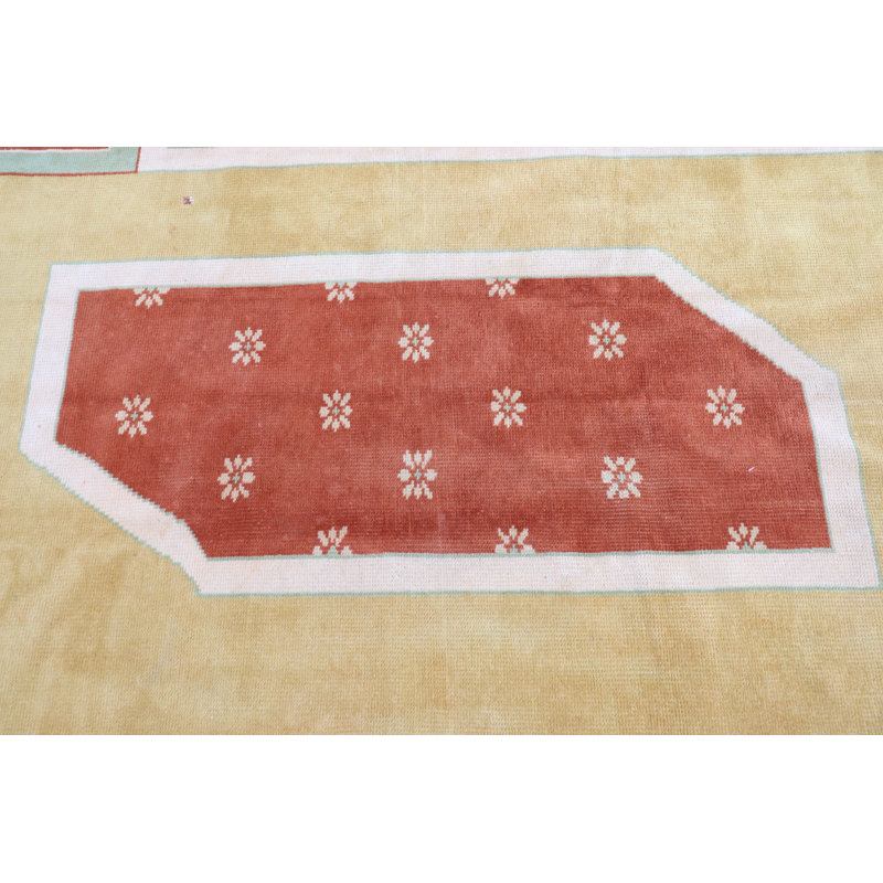 Tapis turc rétro jaune pour chambre de bébé ou d'extérieur - cadeau antique idéal