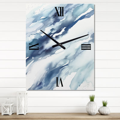Blue Whirlwind IV - Abstract Shapes Wall Clock