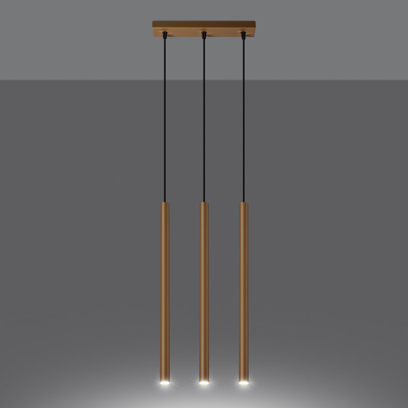 Pastelo 3 - Light Kitchen Island Pendant, Black/Gold