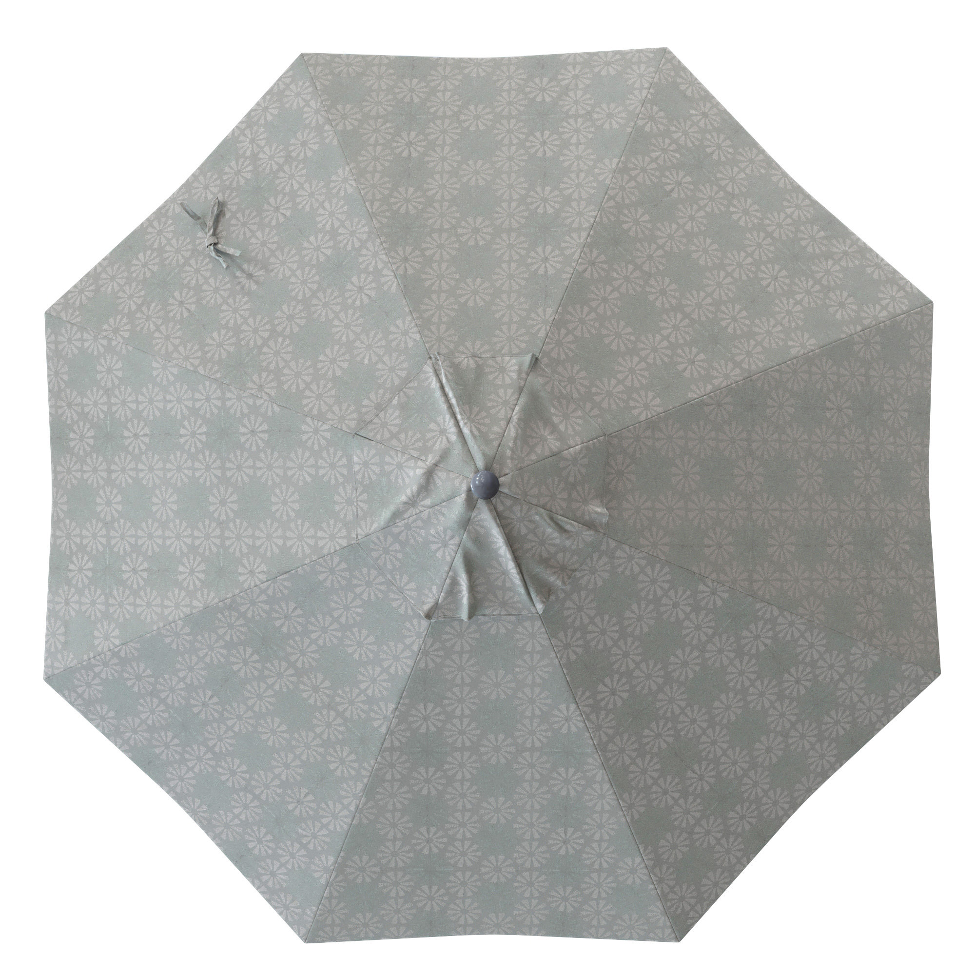 Santana 108'' Outdoor Umbrella, Anodized Silver, Welfleet Basil Outdura®