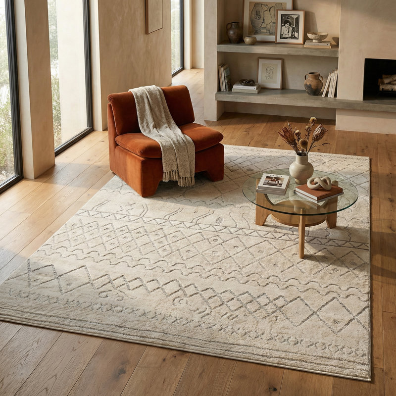 Tapis paillasson Boho, Rectangle 6 pi 7 po x 9 pi 6 po