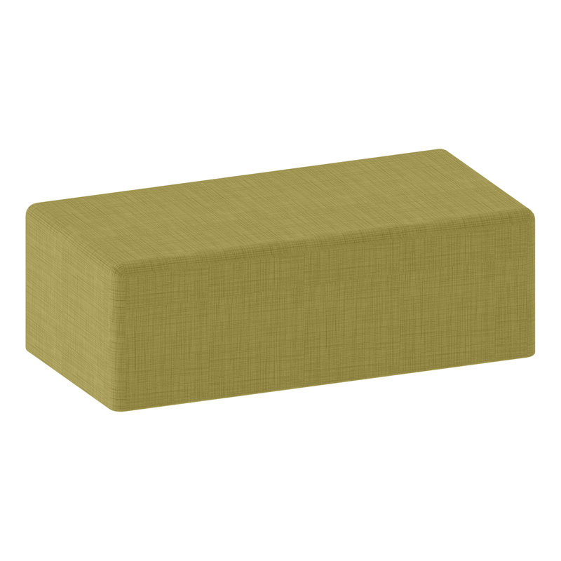 Tabouret rectangulaire modulaire de Learniture, H 14 po x l 36 po x P 18 po, Oui, Quadrillé vert