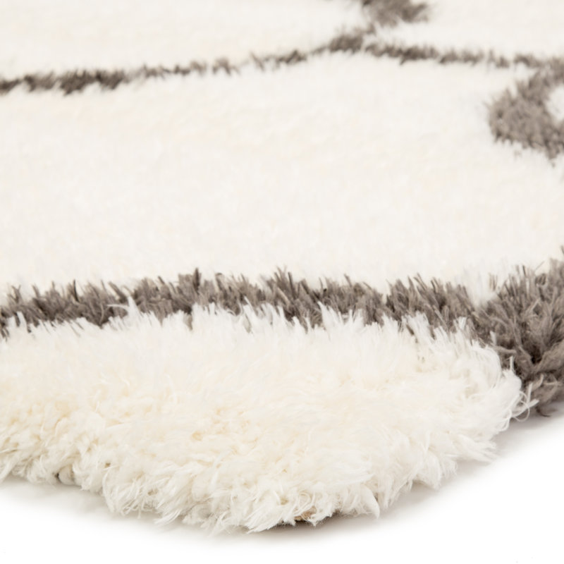 Tapis à motif de guimauve et de goéland gris Tabares, Rectangle 2 pi x 3 pi
