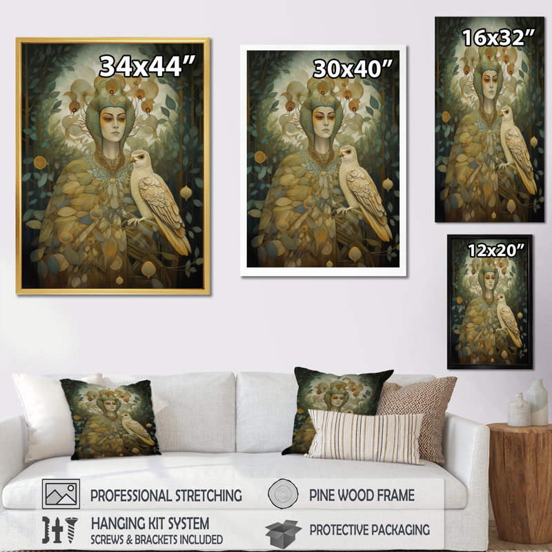 Retro Portrait White Owl Magic I - Animals Owl Wall Decor, H 20 po x l 12 po x P 1 po, Toile tendue