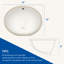 Lavabo de salle de bain encastrable ovale 19 po x 16 po en céramique de porcelaine blanche moderne avec trop-plein 19 po x 16 po