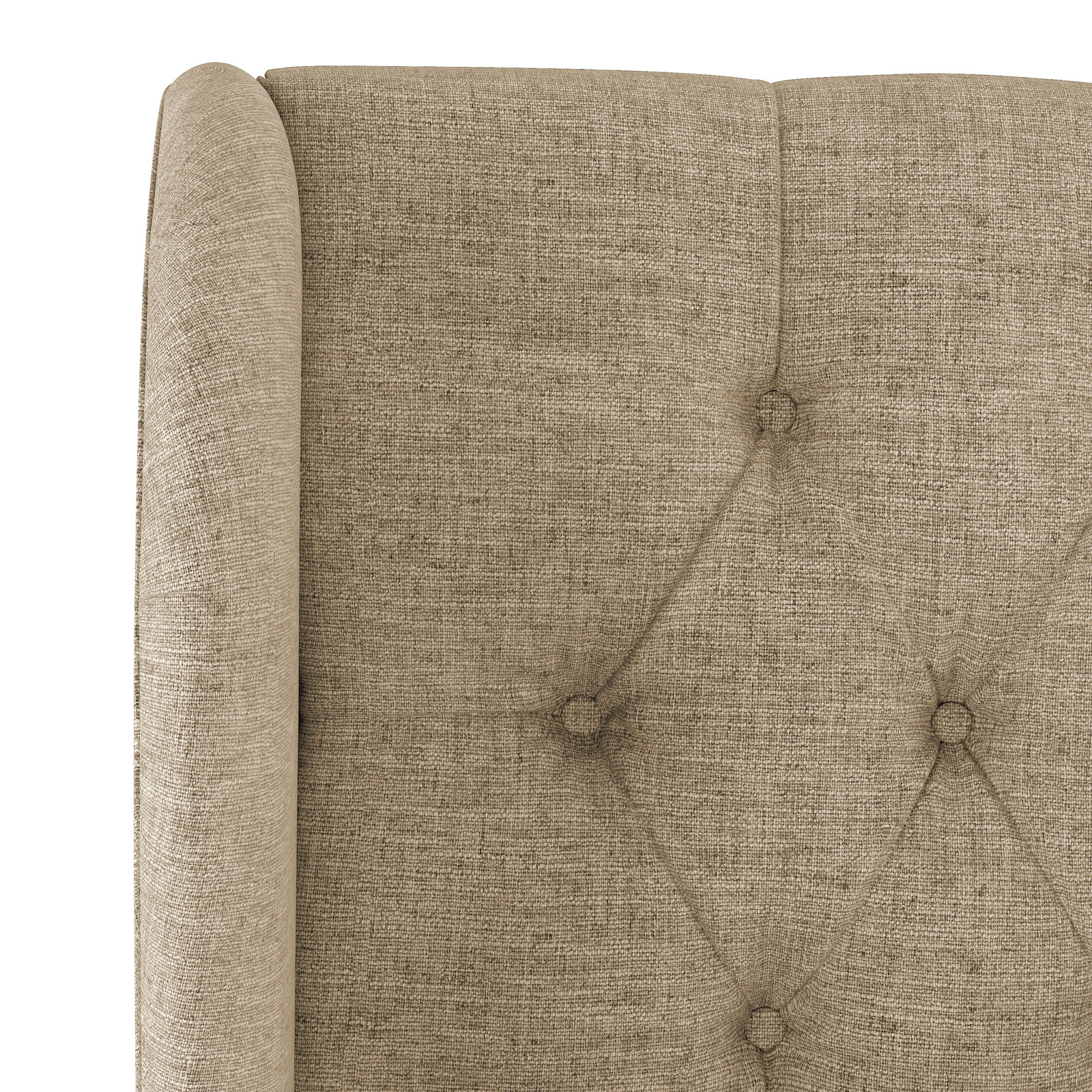 Tomey Upholstered Wingback Bed, California King, Zuma Natural Textured Linen