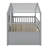 Full Size House Loft Bed With Roof, Windows,4 Storage Drawers,Pine Wooden Bed With Safety Guardrails,Ladder-114355433