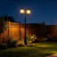 Lampadaire solaire lampadaire en aluminium noir (double)-129936733