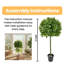 Topiaire artificiel de 3 pi de hauteur, plante artificielle réaliste avec aspect naturel, verdure en pot pour la décoration de porche de bureau à domicile