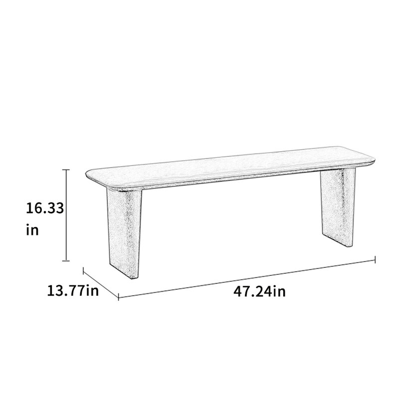 Table basse en chêne au design polyvalent, H 16,33 po x L 47,24 po x l 13,77 po