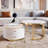 2 Pieces White Round Nesting  Coffee Table