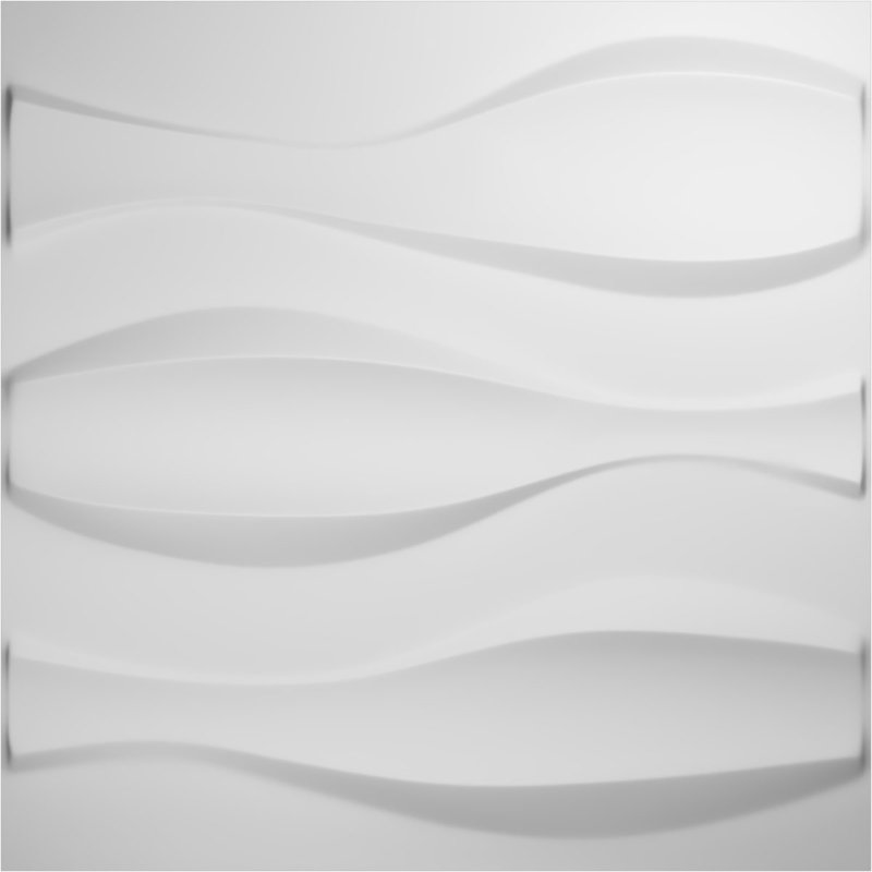 White Textured 3D PVC Decorative Wall Panels, 19.63" x 19.63", Set of 10