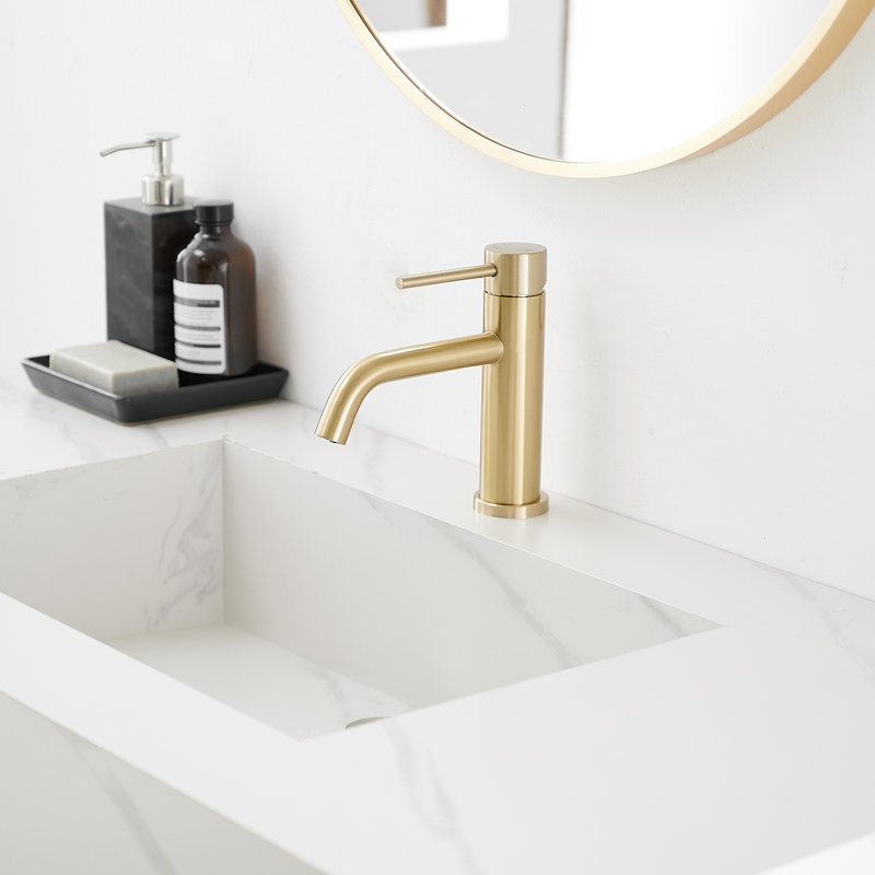 Single Hole Single-Handle Bathroom Faucet, Brushed Gold