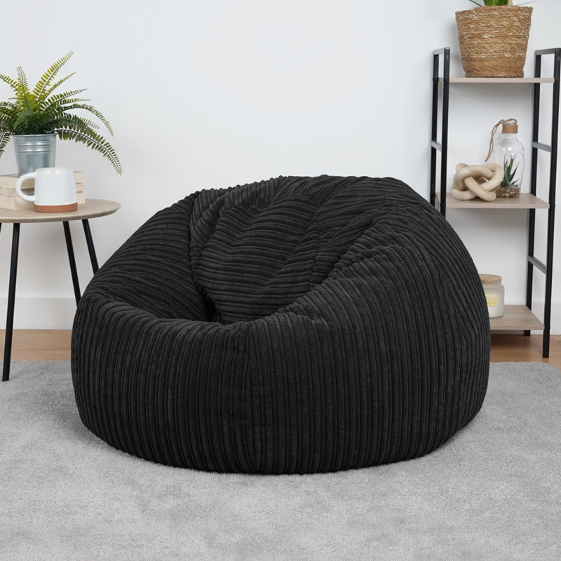 Polyester Refillable Classic Bean Bag, Black
