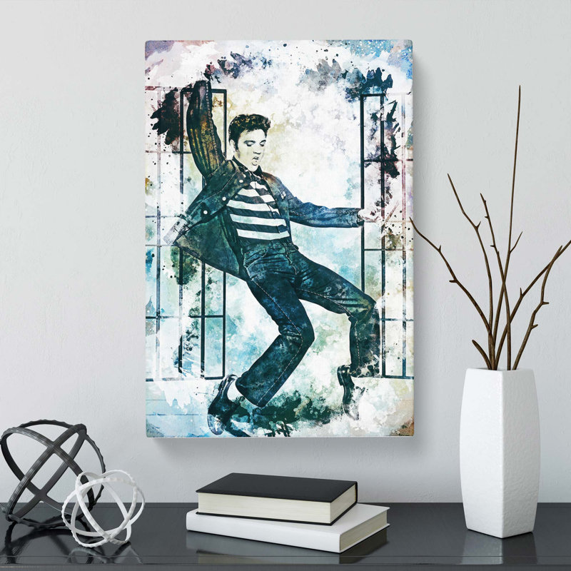 Elvis Presley Dancing in Abstract - Wrapped Canvas, 91cm H x 60cm W x 3cm D