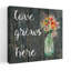 «Love Grows Here Elegant Romantic Rustic Flower», art mural-124291142
