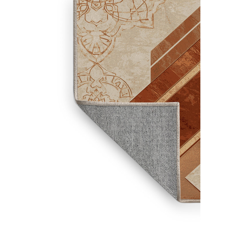 Tapis oriental beige lavable à la machine Darwin, 2 pi x 3 pi
