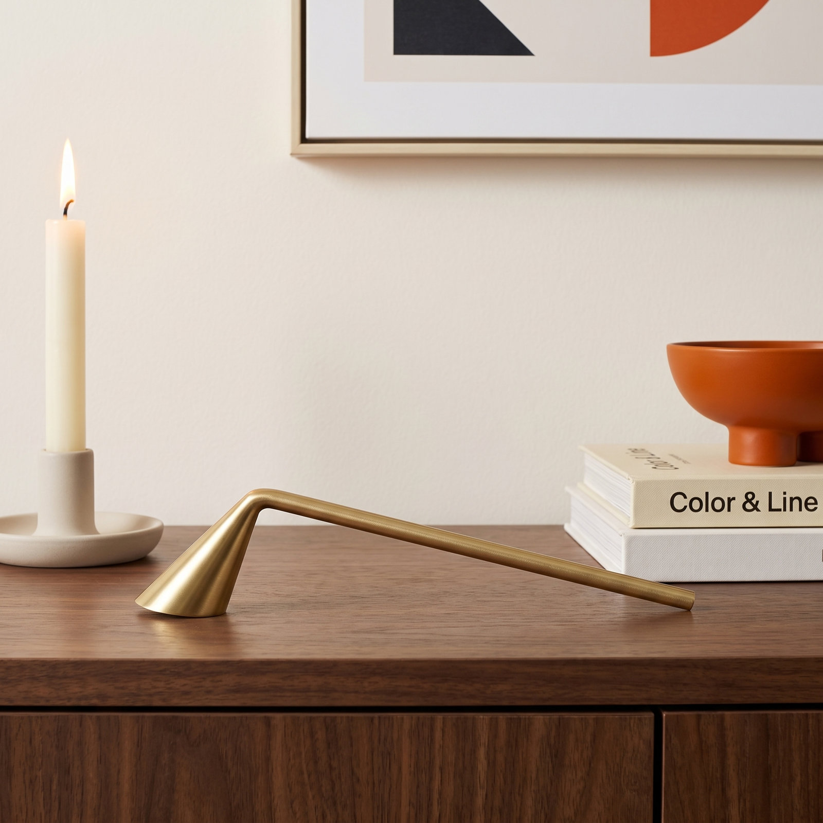 NOX Candle Snuffer, Brass Metallic