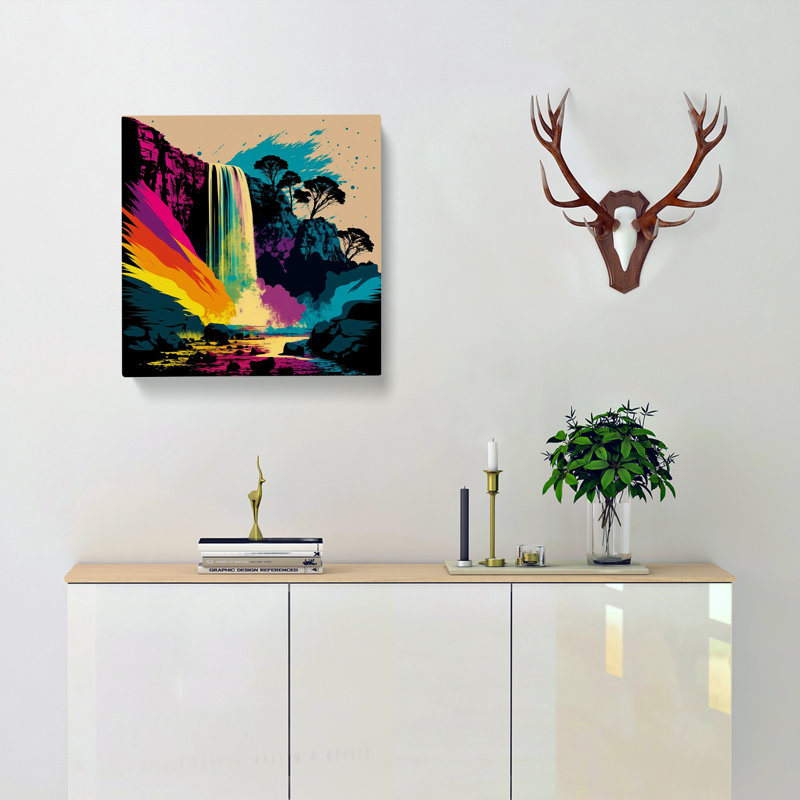 Waterfall Pop No.1 - Wrapped Canvas - Framed Print