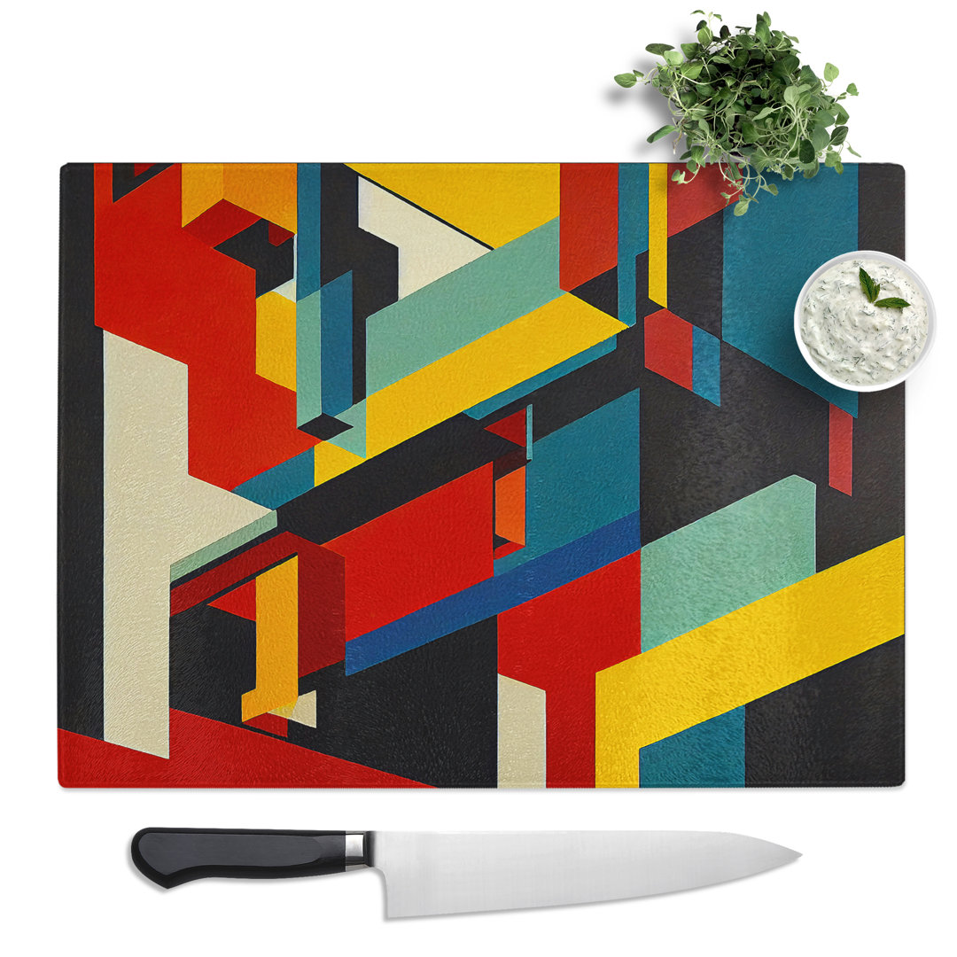 Abstract Bauhaus Art Vol.7  Glass Chopping Board