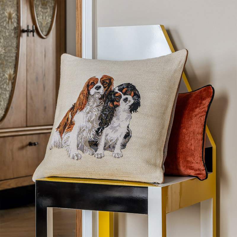 Charlies Decorative Pillow, Brown/White/Black