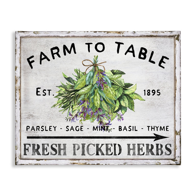 Art mural rétro sur toile d'herbes de ferme par Creatif Belle bp-569_CN, H 16 po x l 20 po