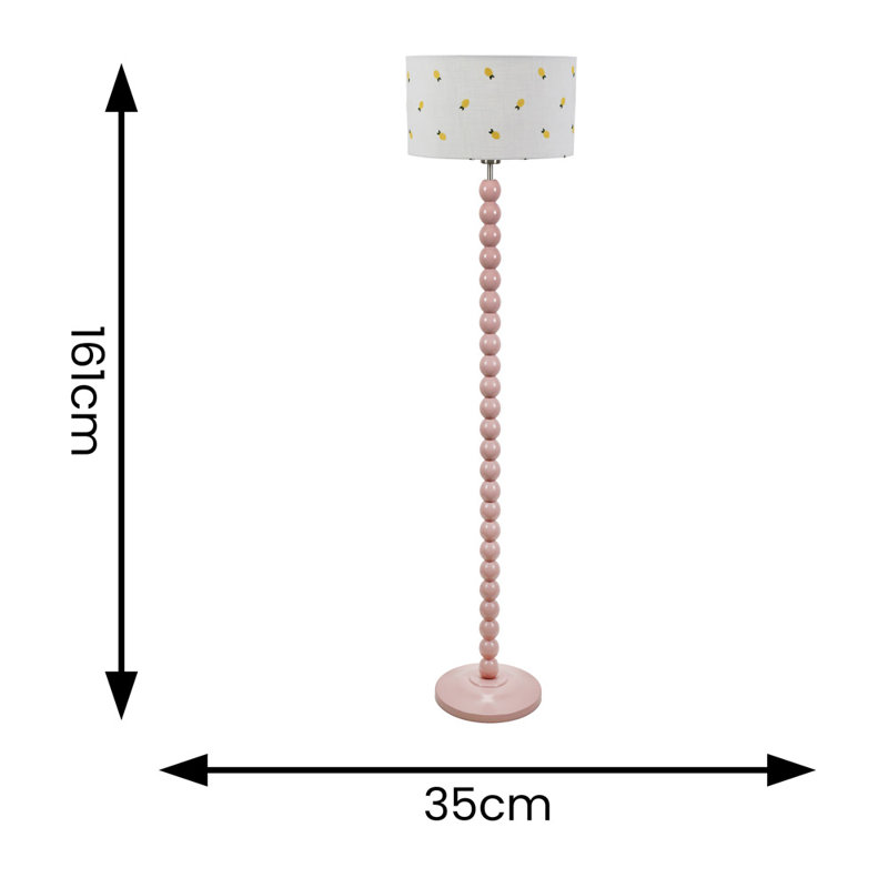 Mimms 145cm Traditional Floor Lamp, Pink, No