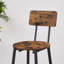 Tabouret de bar rond avec tablettes, tabouret avec dossier brun rustique