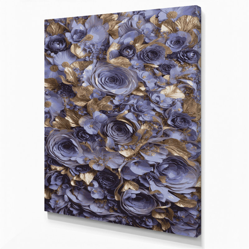 «Abstract Florals 66», art mural sur toile rose, H 14 po x l 11 po