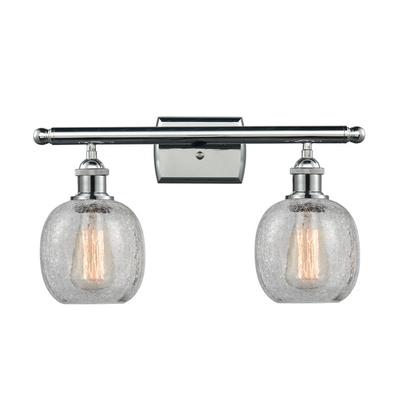 Carlucci 2 - Light Dimmable Vanity Light, Seedy, 6 Watt Vinage LED Bulb, Polished Chrome