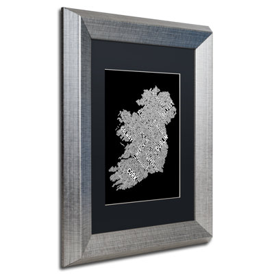 « irlande city text map », impression encadrée