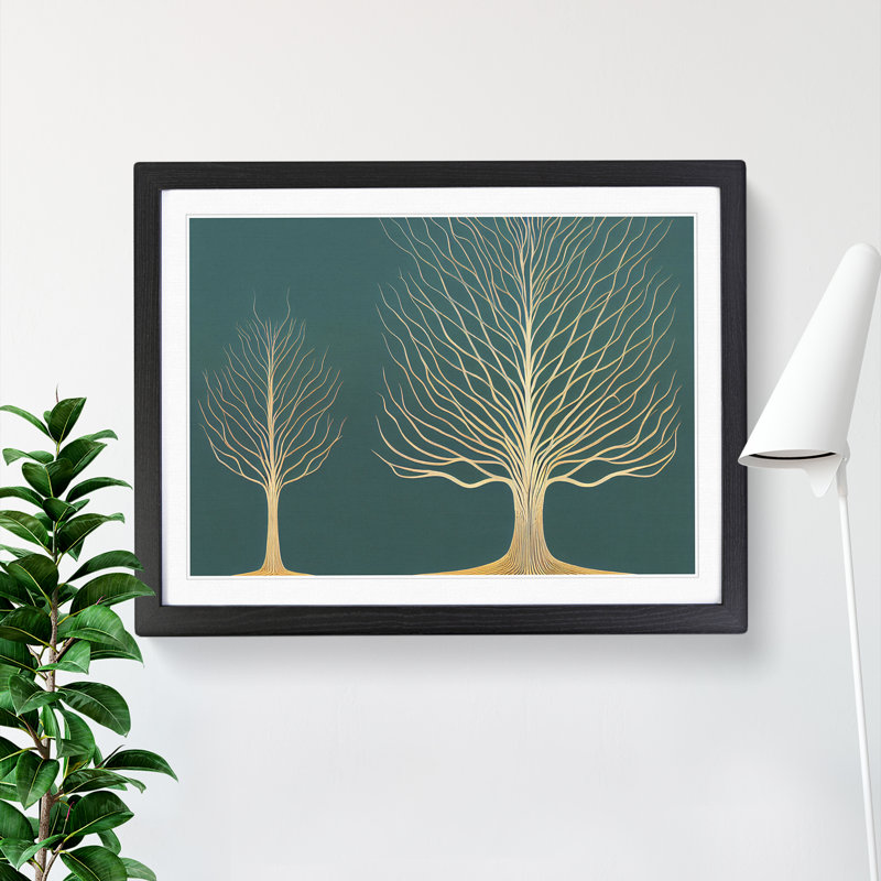 Iconic Trees - Framed Print, Black, 25cm H x 34cm W