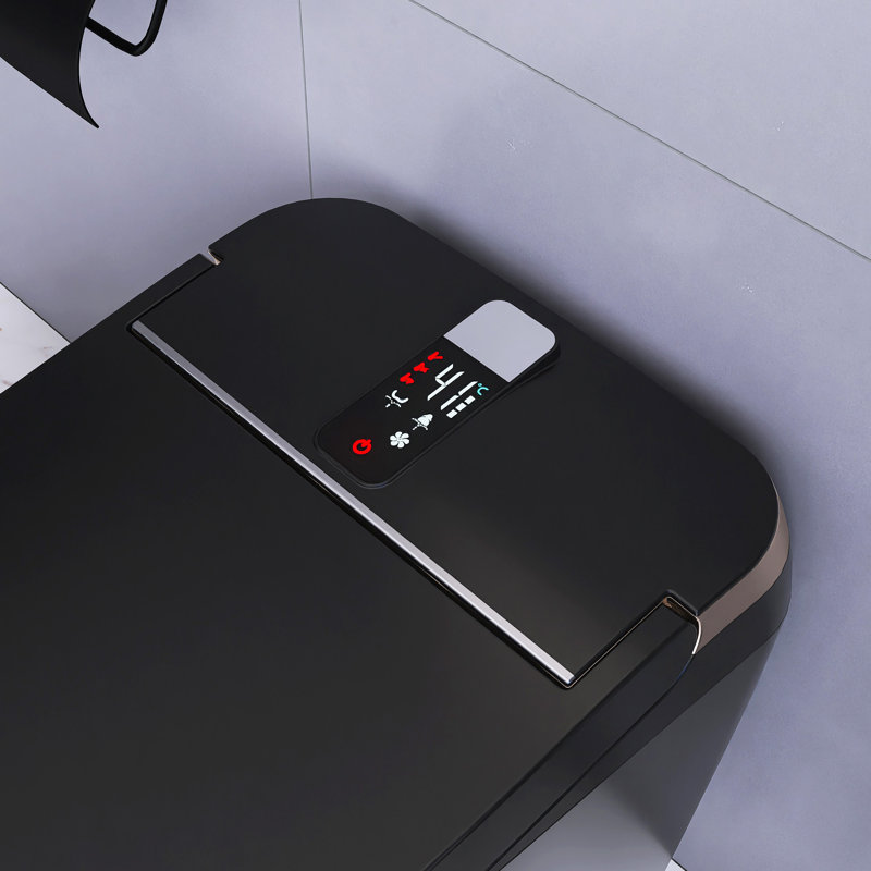 Smart Toilet With Side Control Knob, Black