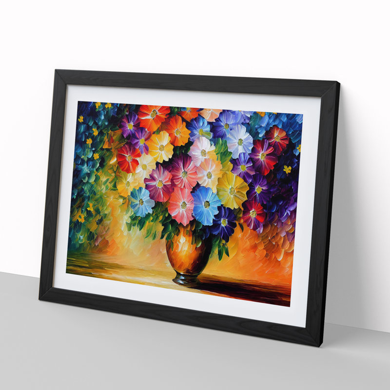 Mixed Flowers - Framed Print, Black Framed, 46cm H x 64cm W