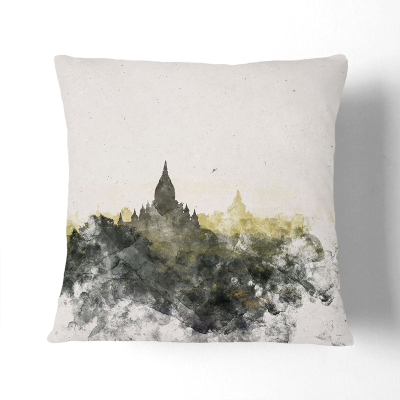 Old Bagan in Myanmar Cushion with Filling, 55cm H x 55cm W x 20cm D