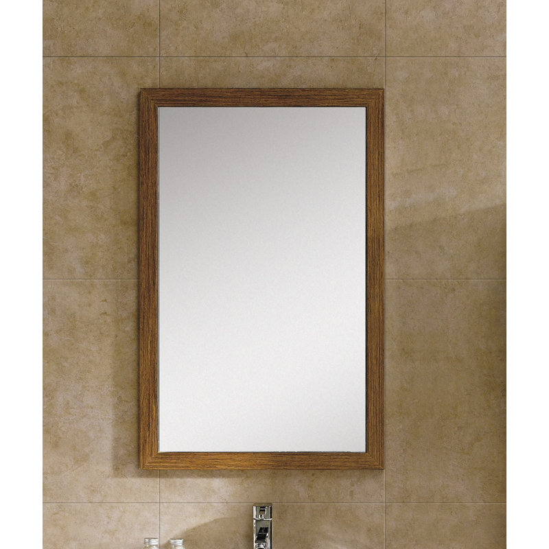 Hendrix Wood Wall Mirror, Wheat, 33.5" H x 21.63" W