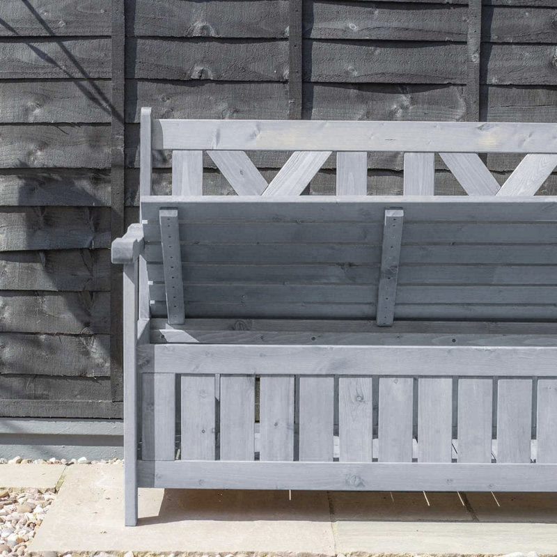 Wooden Under Seat Storage Bench, Grey