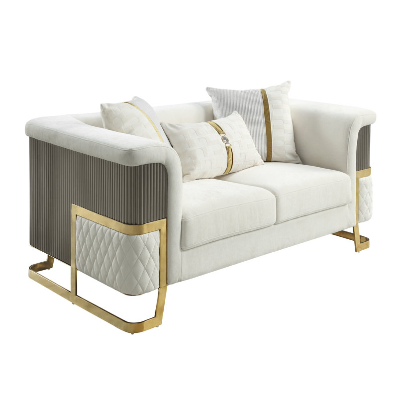 Causeuse 5825 Malibu en blanc, Gris