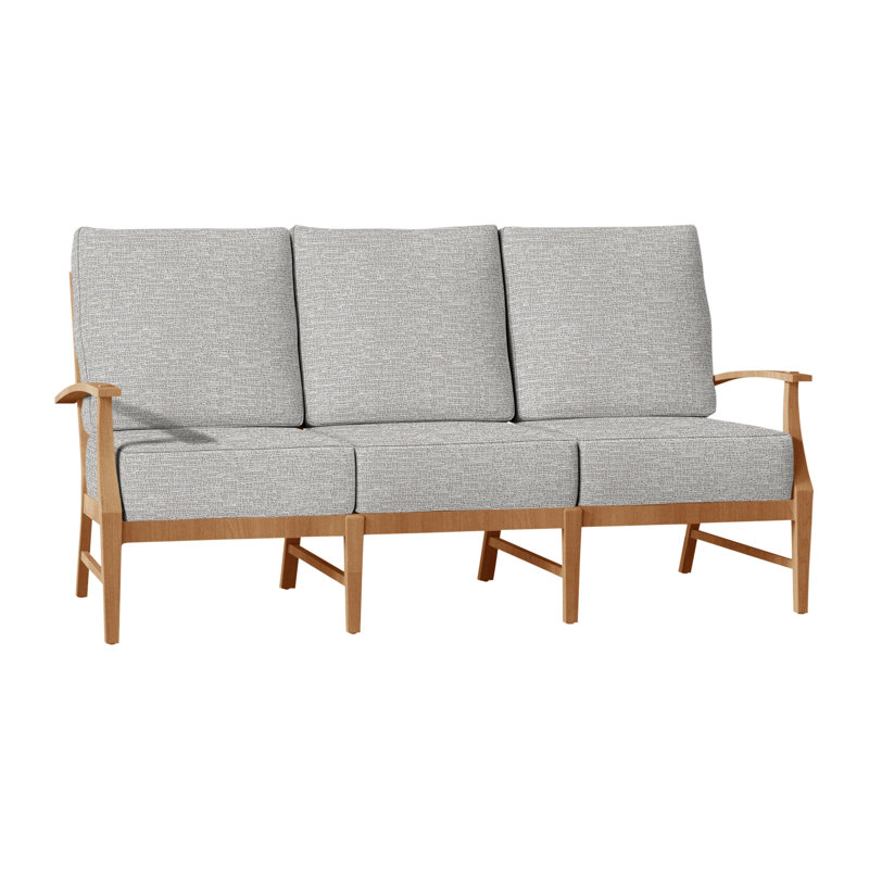 Croquet Teak Sofa - Natural Teak, Natural Teak, No Welt, Tweed Toffee