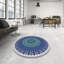 Fabriqué à la machine à partir de laine et de polyester gris/bleu/vert Tapis décoratif-242636448