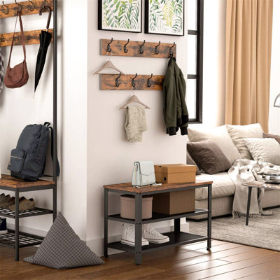 Aadishiv 73 cm W Hall Tree with Storage Bench and Shoe Storage