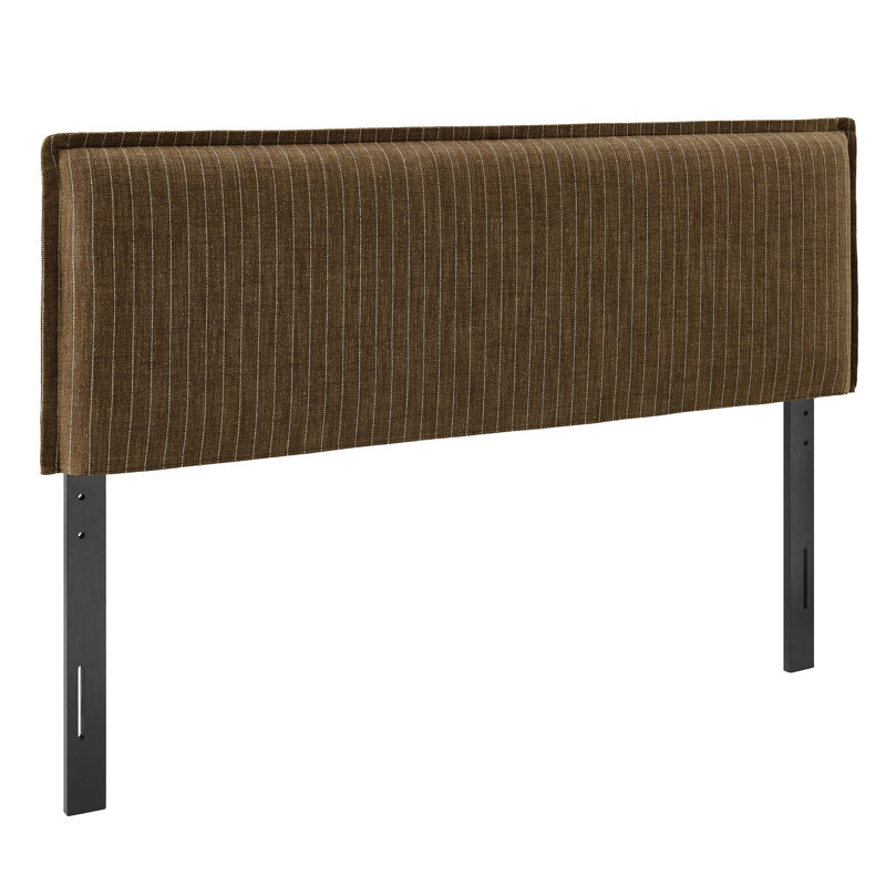 Bentleyville Striped Linen Blend Full Size Headboard In Earth Stripe, Blue, Full