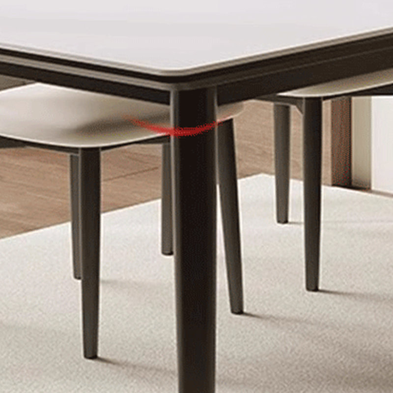 Table de roche en bois massif noir, H 29,53 po x L 62,99 po x l 31,5 po