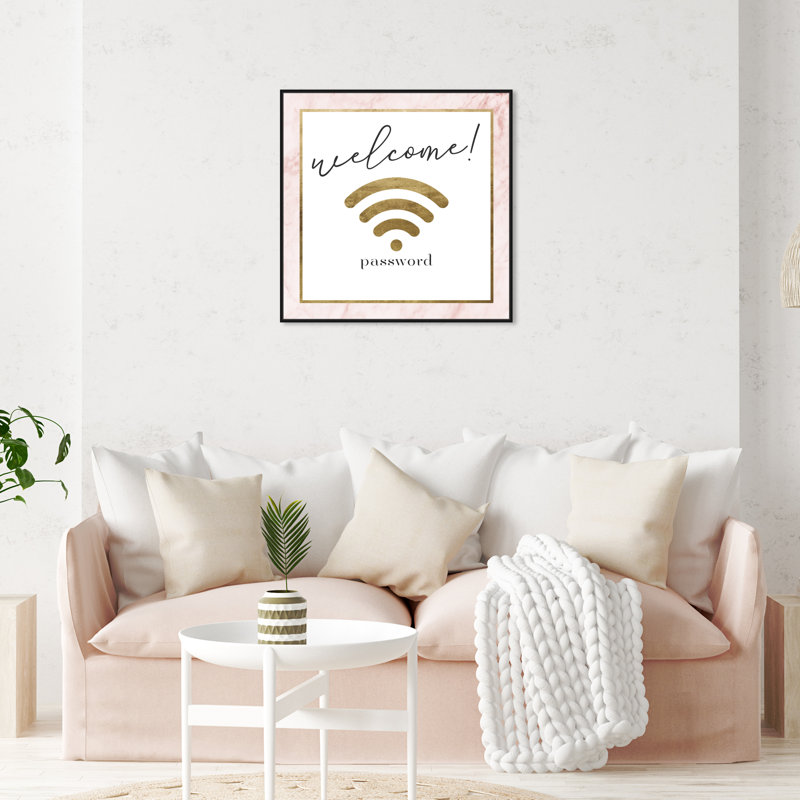 «Blush Welcome», reproduction d'impression, H 30 po x l 30 po x 1,5 po, Toile avec cadre noir