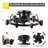 20" Black Flush Mount Ceiling Fan with Light and Remote Control, 6 Speeds, Reversible DC Motor, Timer Chandelier